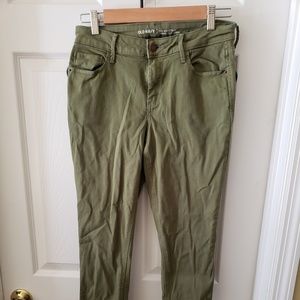 Military green rockstar jeans